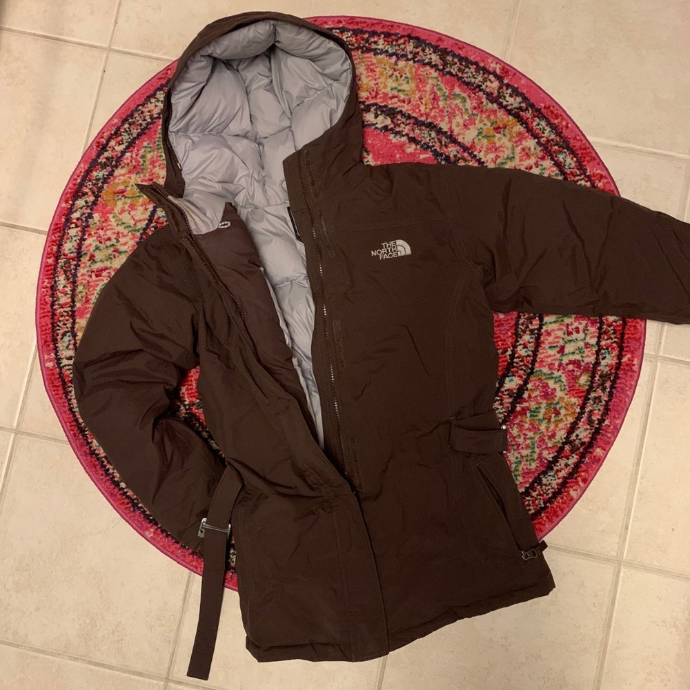 North Face Brown Insulated Down Jacket